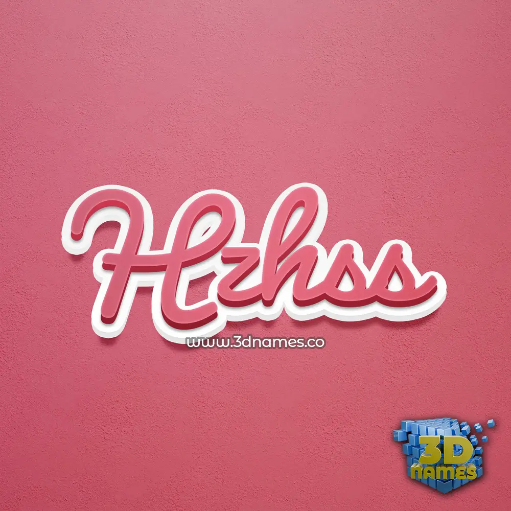 hzhss in Red Scribble style - 3D name wallpaper