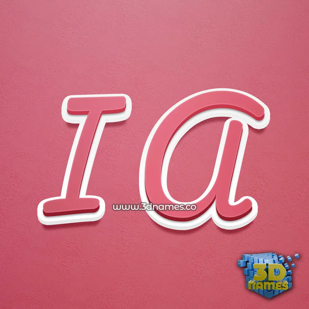 i a in Red Scribble style - 3D name wallpaper