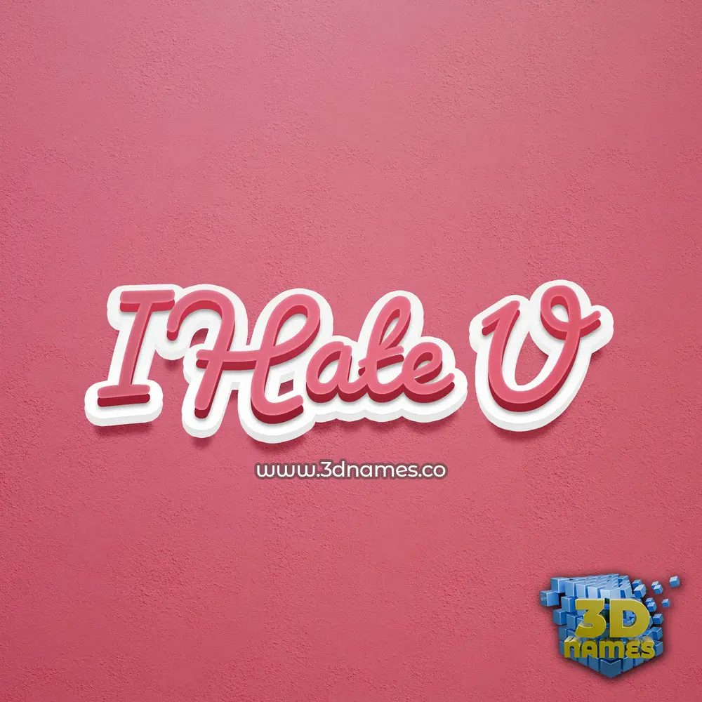 i hate u in Red Scribble style - 3D name wallpaper