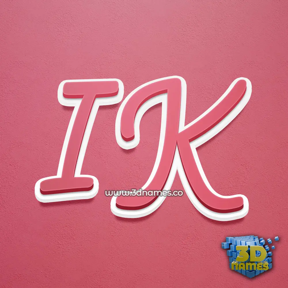 i k in Red Scribble style - 3D name wallpaper