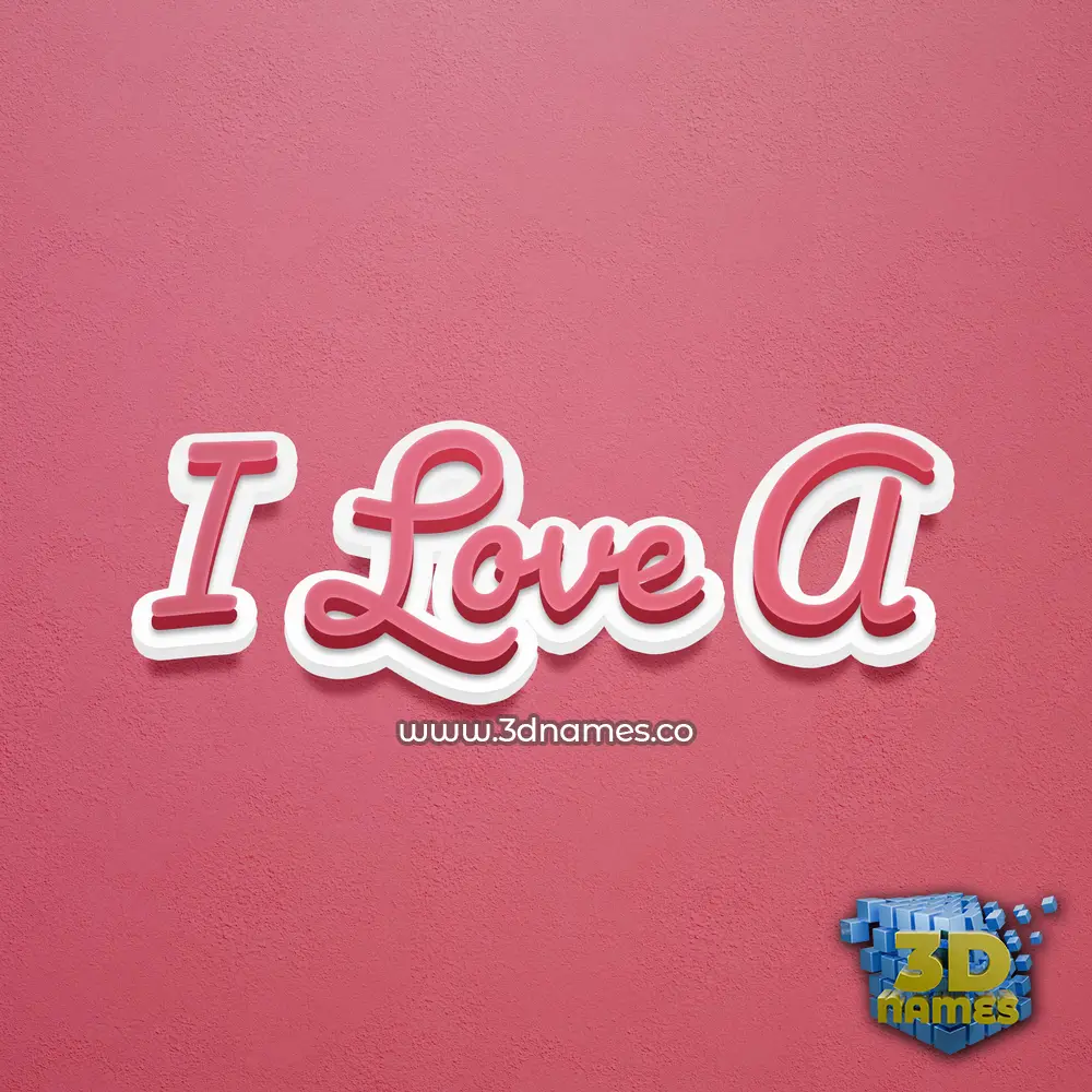 i love a in Red Scribble style - 3D name wallpaper