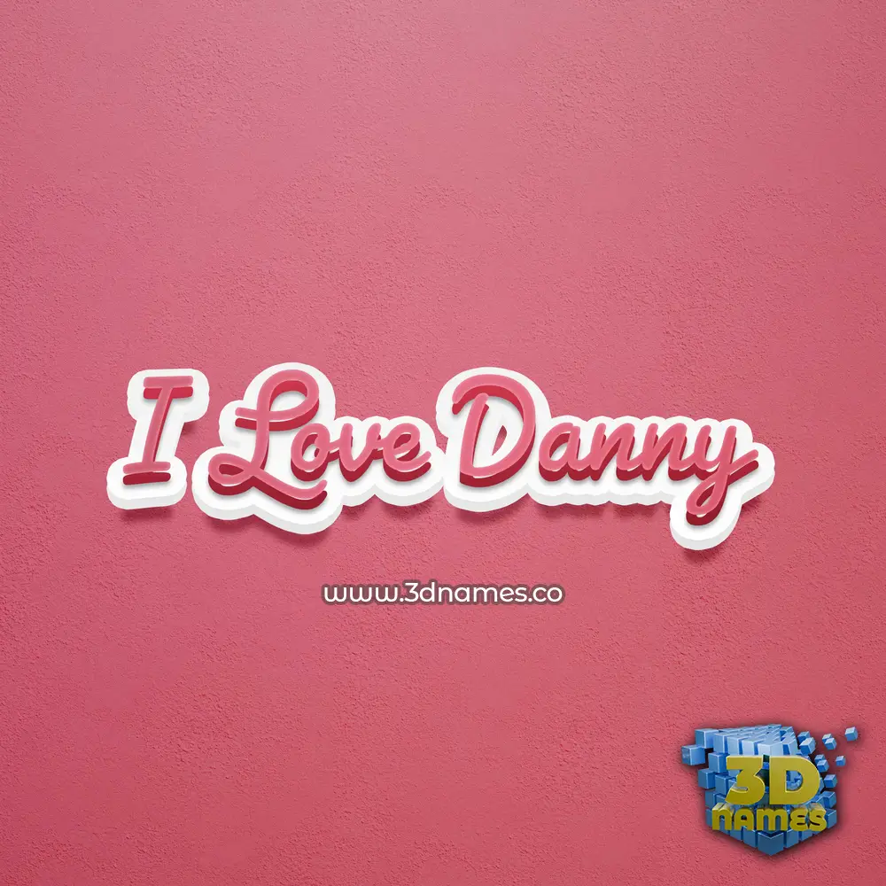 i love danny in Red Scribble style - 3D name wallpaper