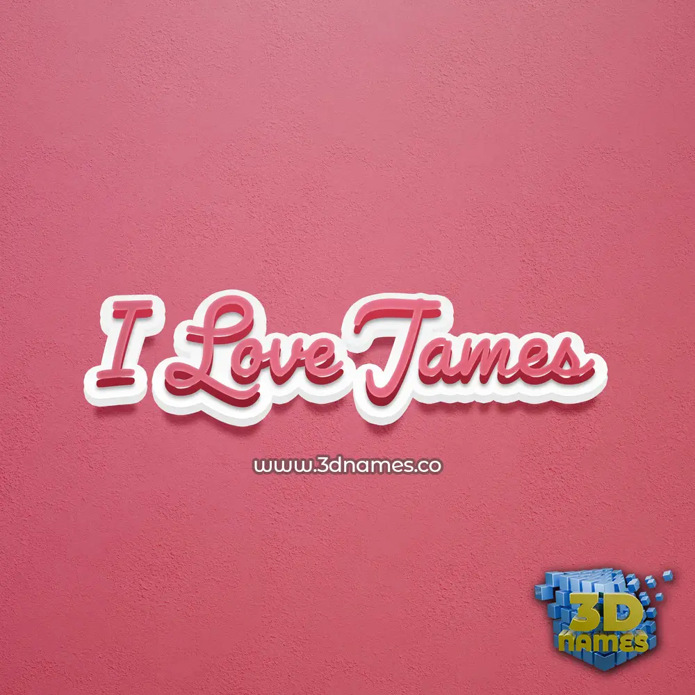 i love james in Red Scribble style - 3D name wallpaper