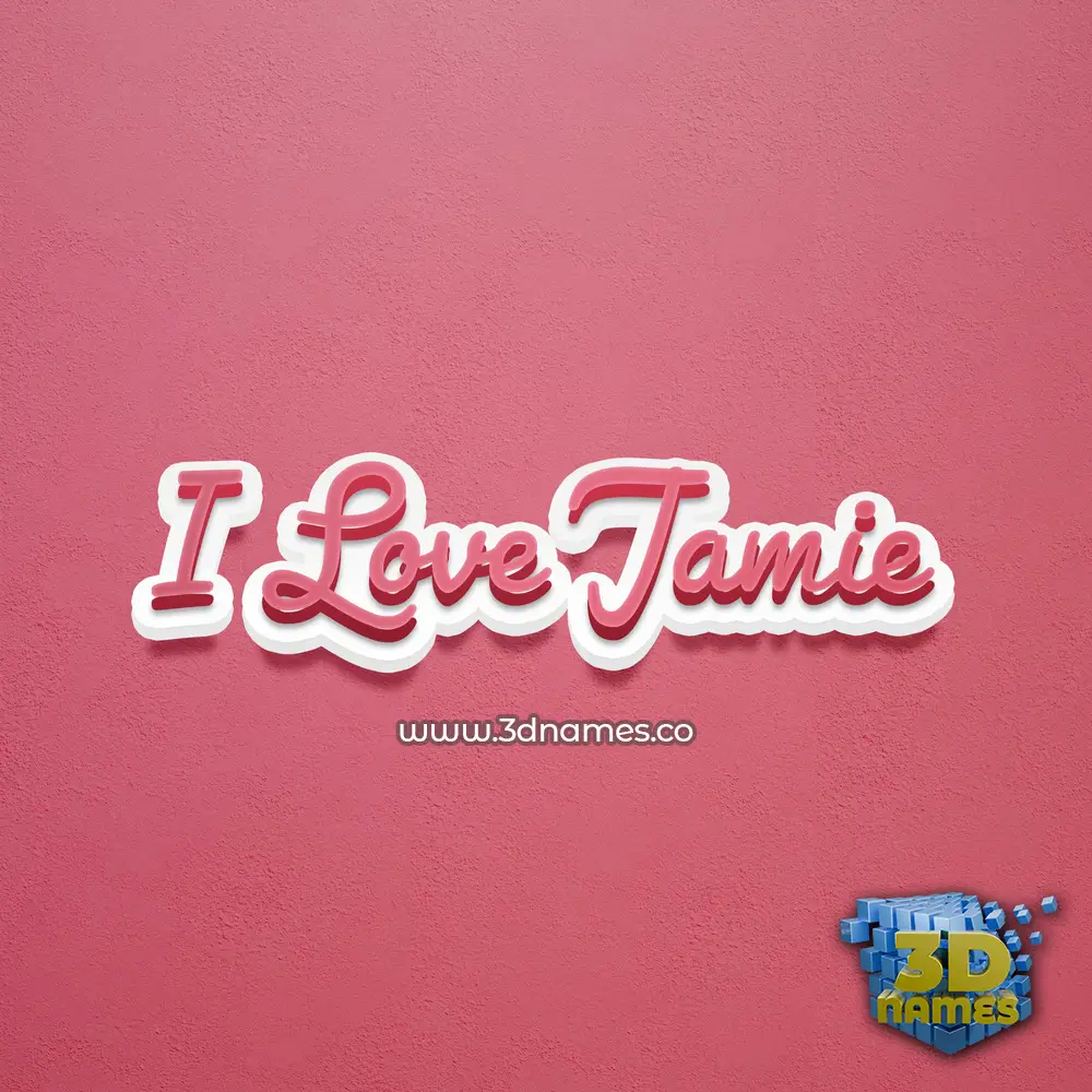 i love jamie in Red Scribble style - 3D name wallpaper