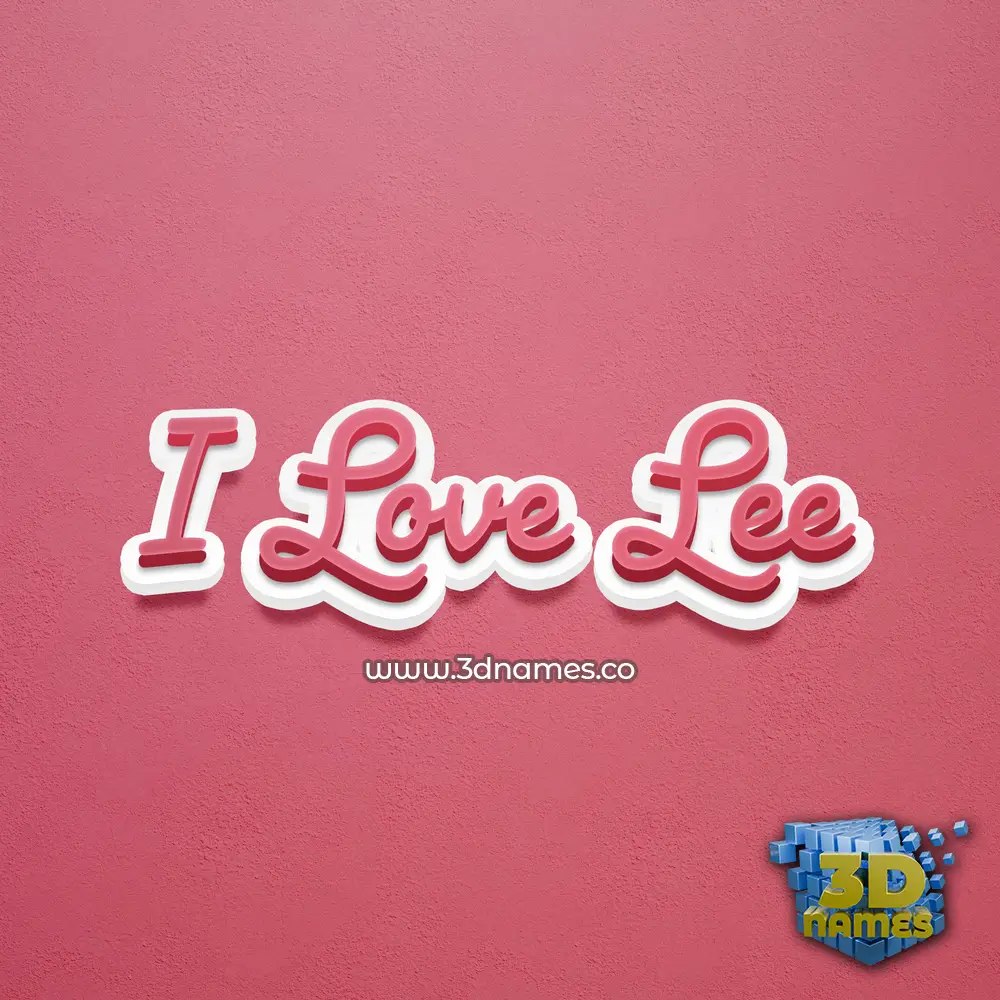 i love lee in Red Scribble style - 3D name wallpaper