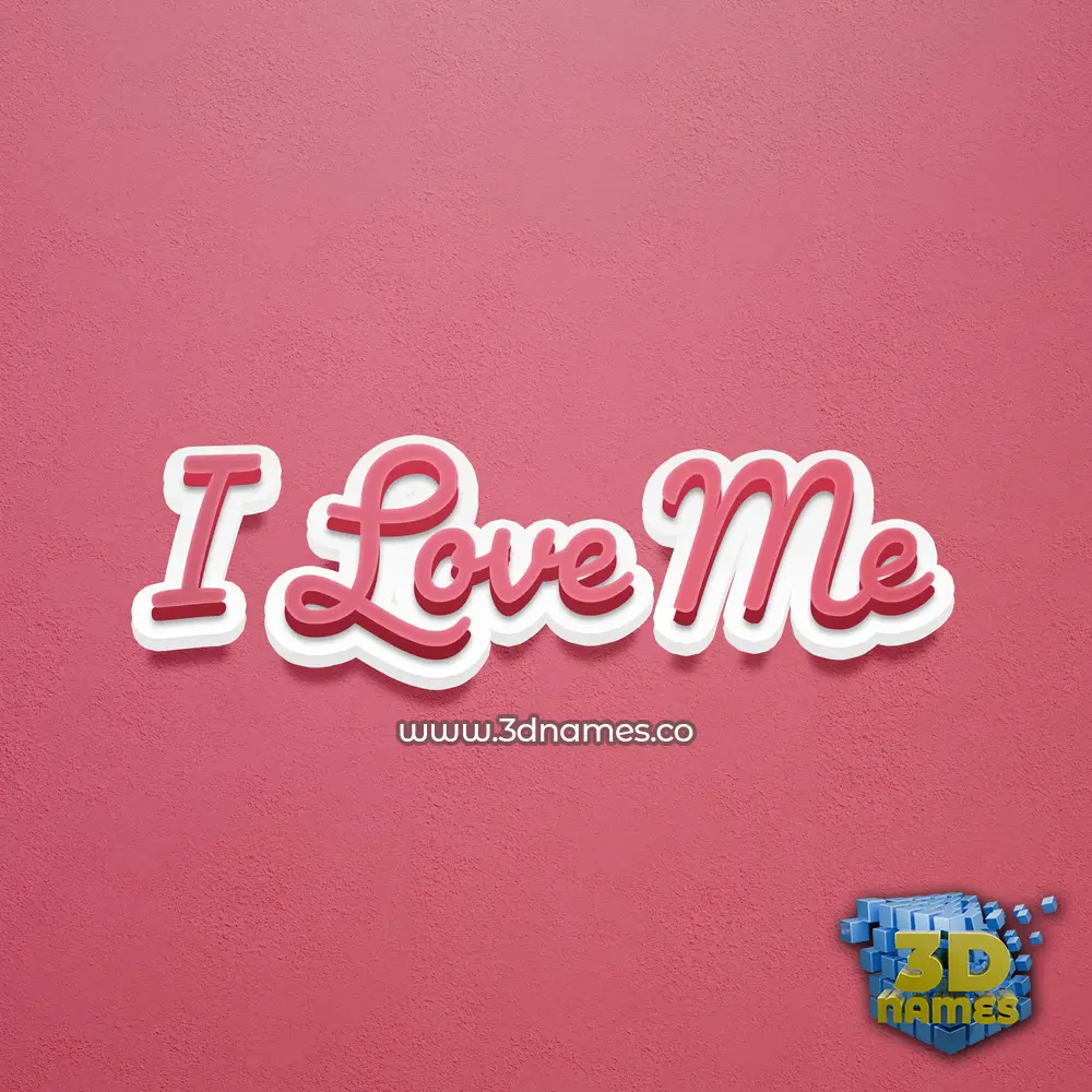 i love me in Red Scribble style - 3D name wallpaper