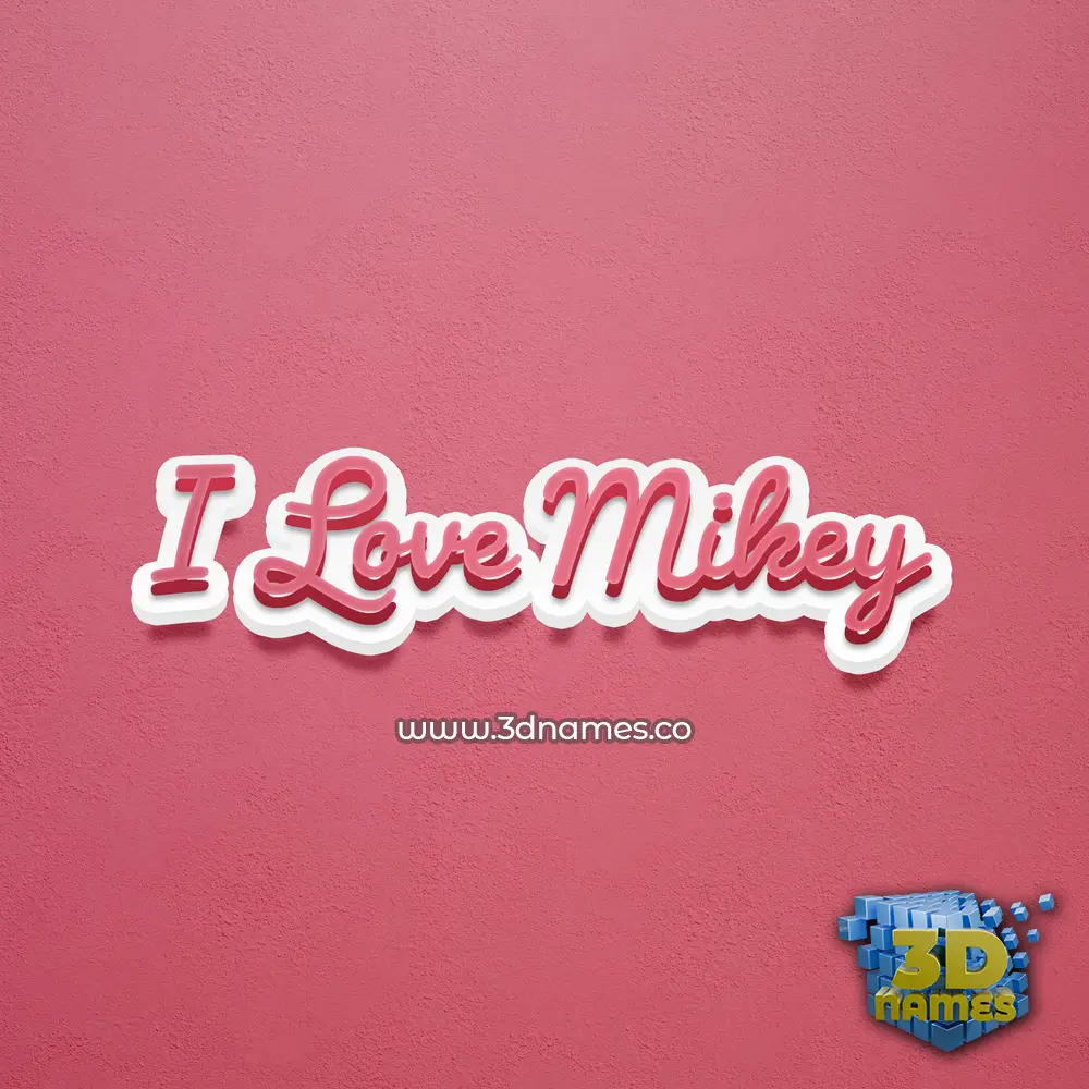 i love mikey in Red Scribble style - 3D name wallpaper
