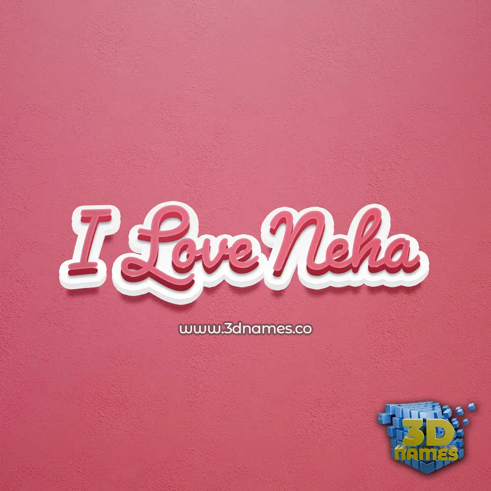 i love neha in Red Scribble style - 3D name wallpaper