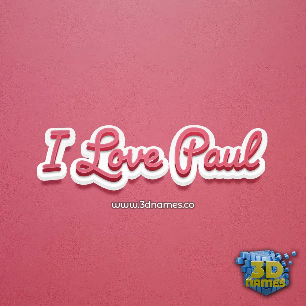 i love paul in Red Scribble style - 3D name wallpaper