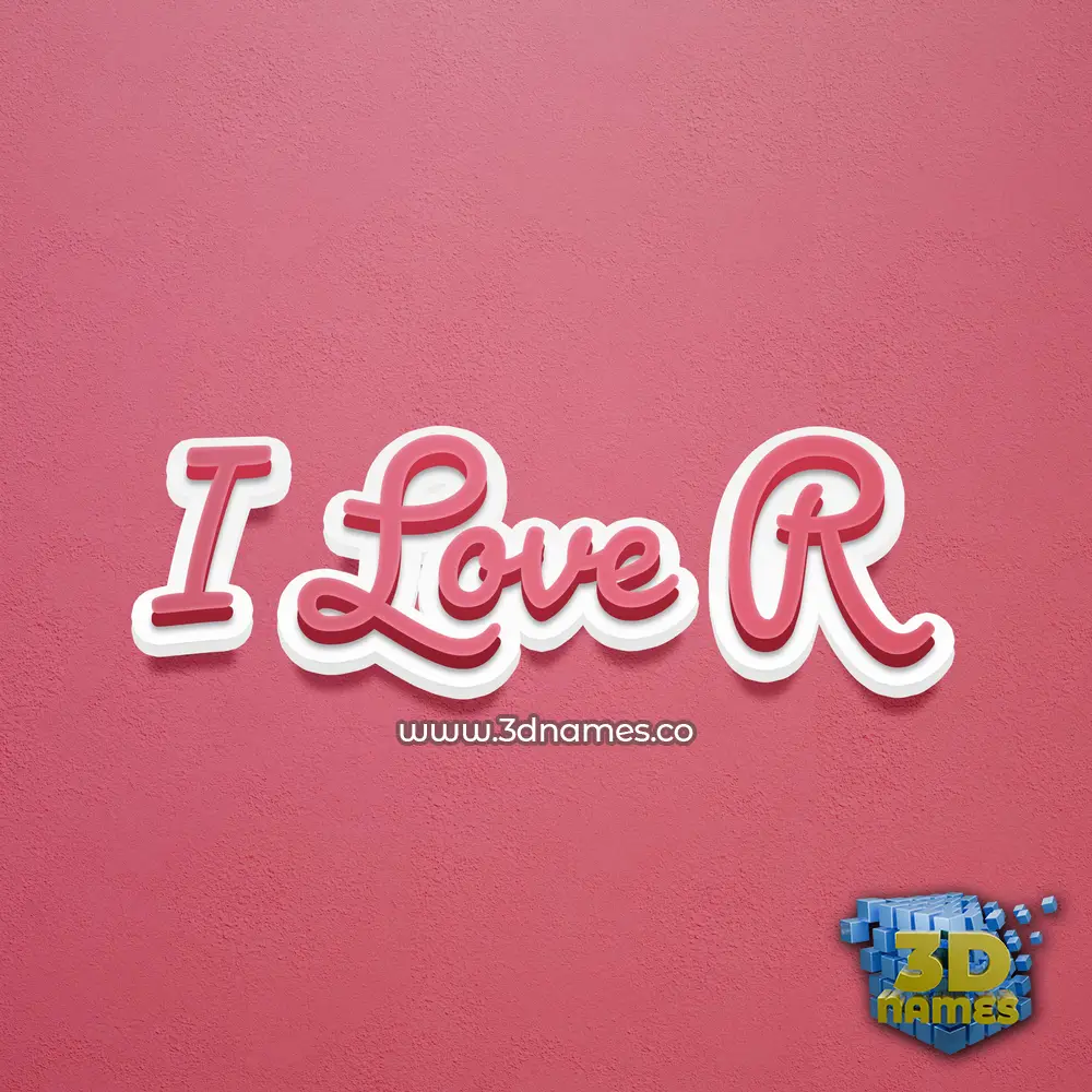 i love r in Red Scribble style - 3D name wallpaper