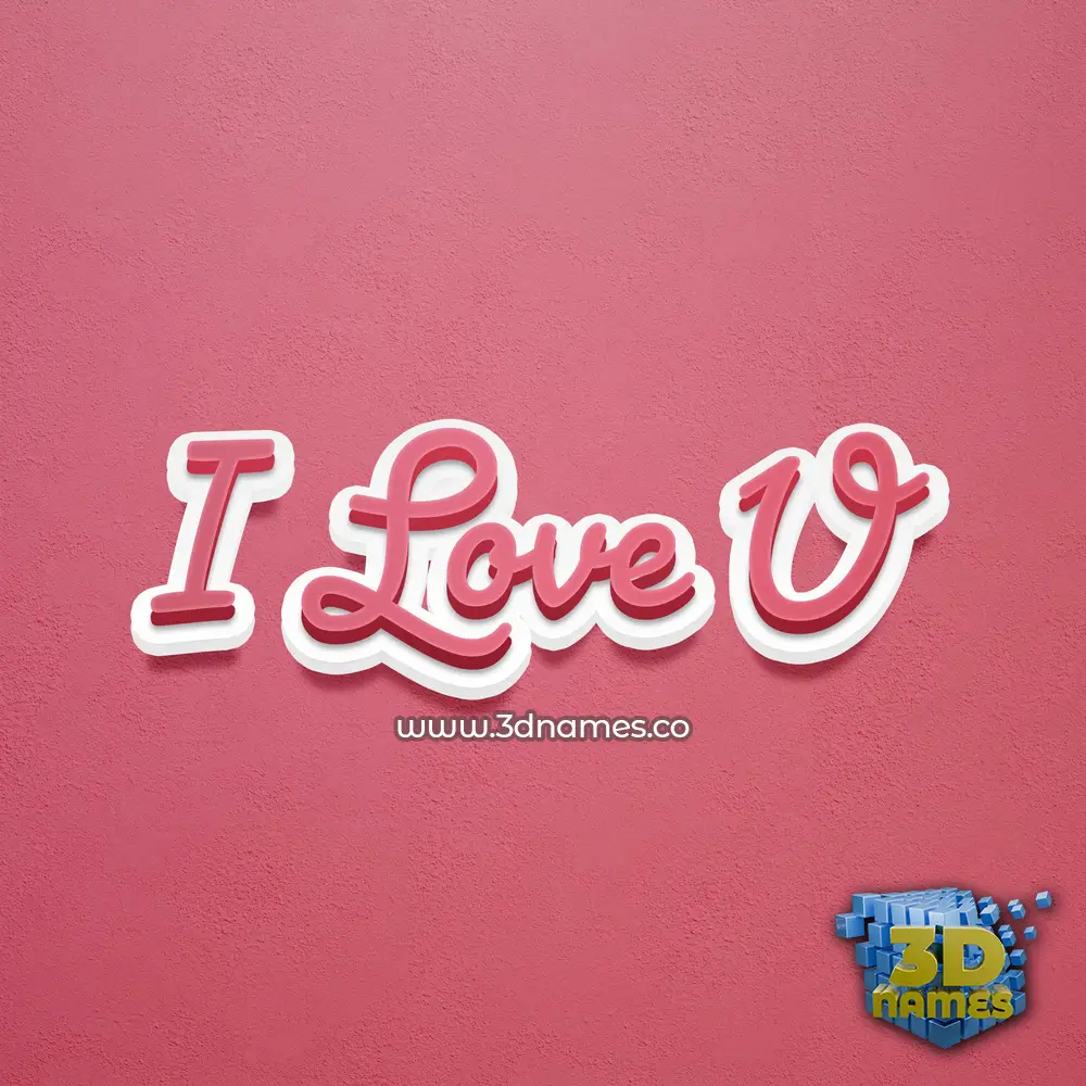 i love u in Red Scribble style - 3D name wallpaper