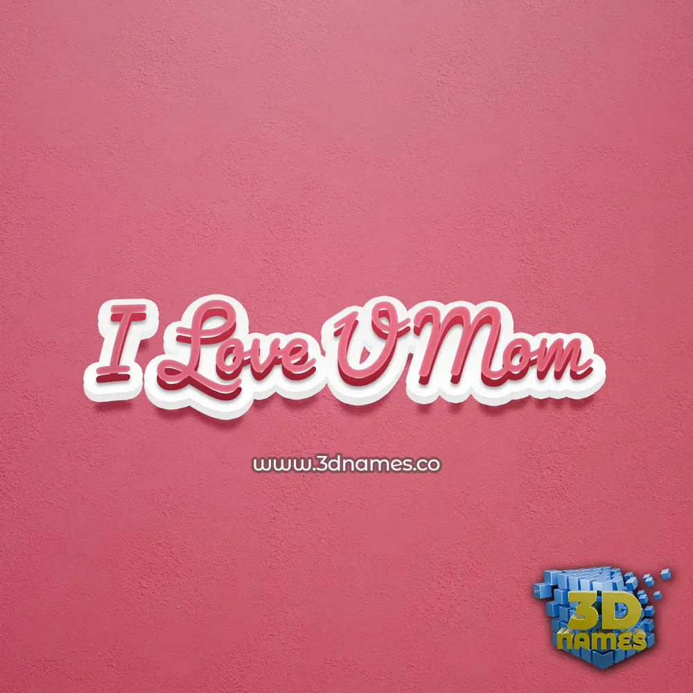 i love u mom in Red Scribble style - 3D name wallpaper