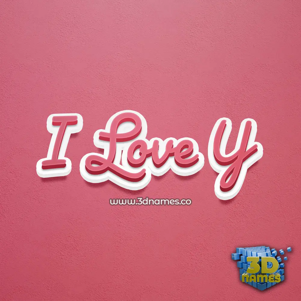 i love y in Red Scribble style - 3D name wallpaper