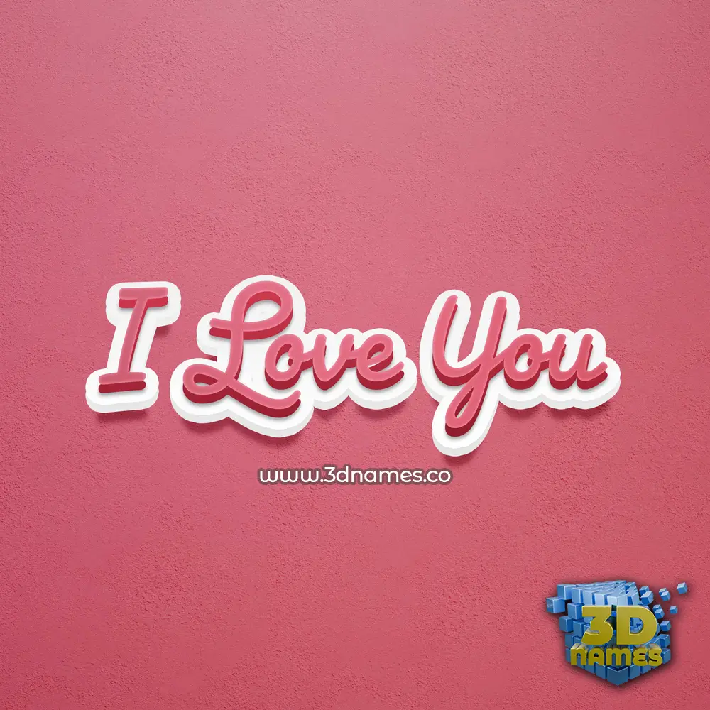 i love you in Red Scribble style - 3D name wallpaper