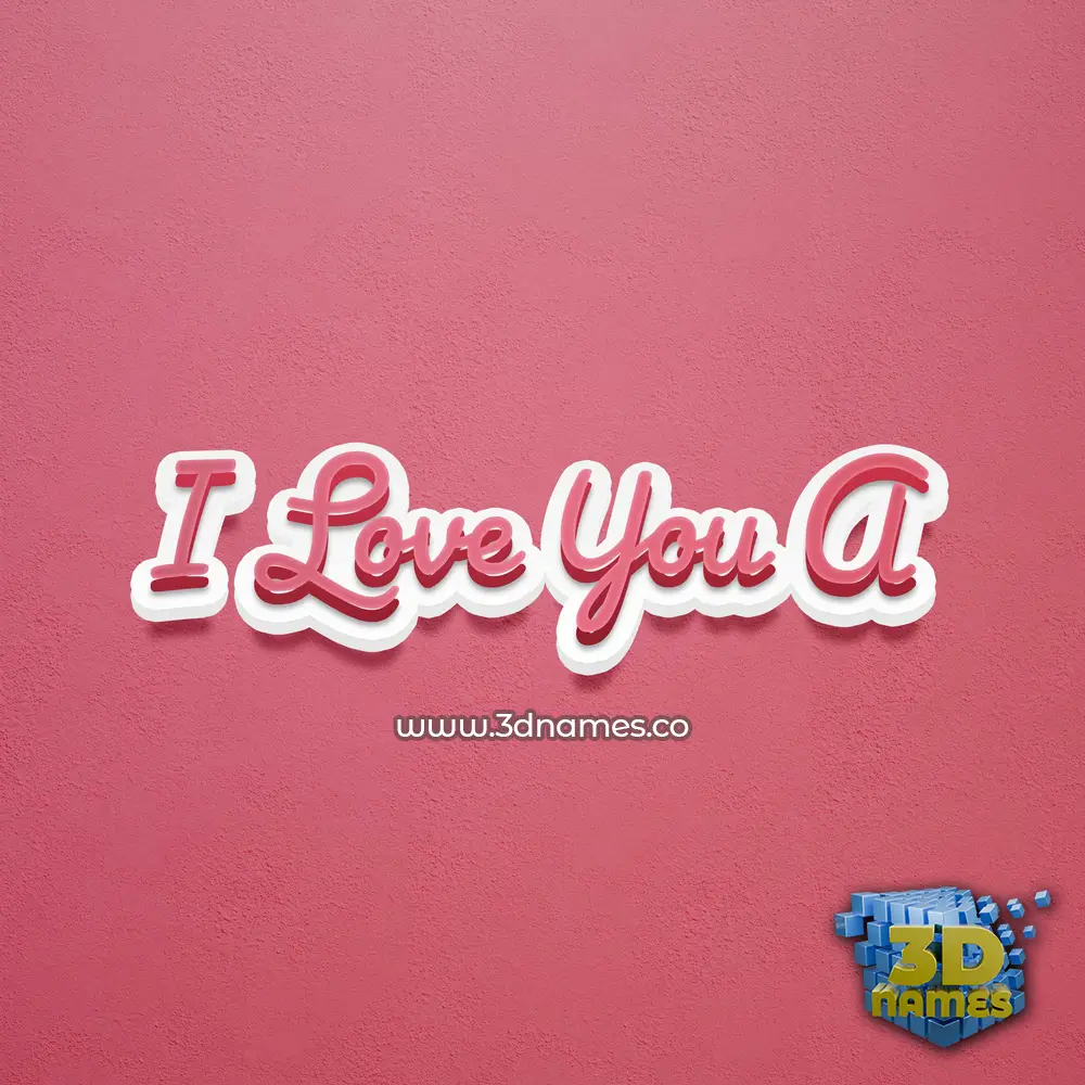 i love you a in Red Scribble style - 3D name wallpaper