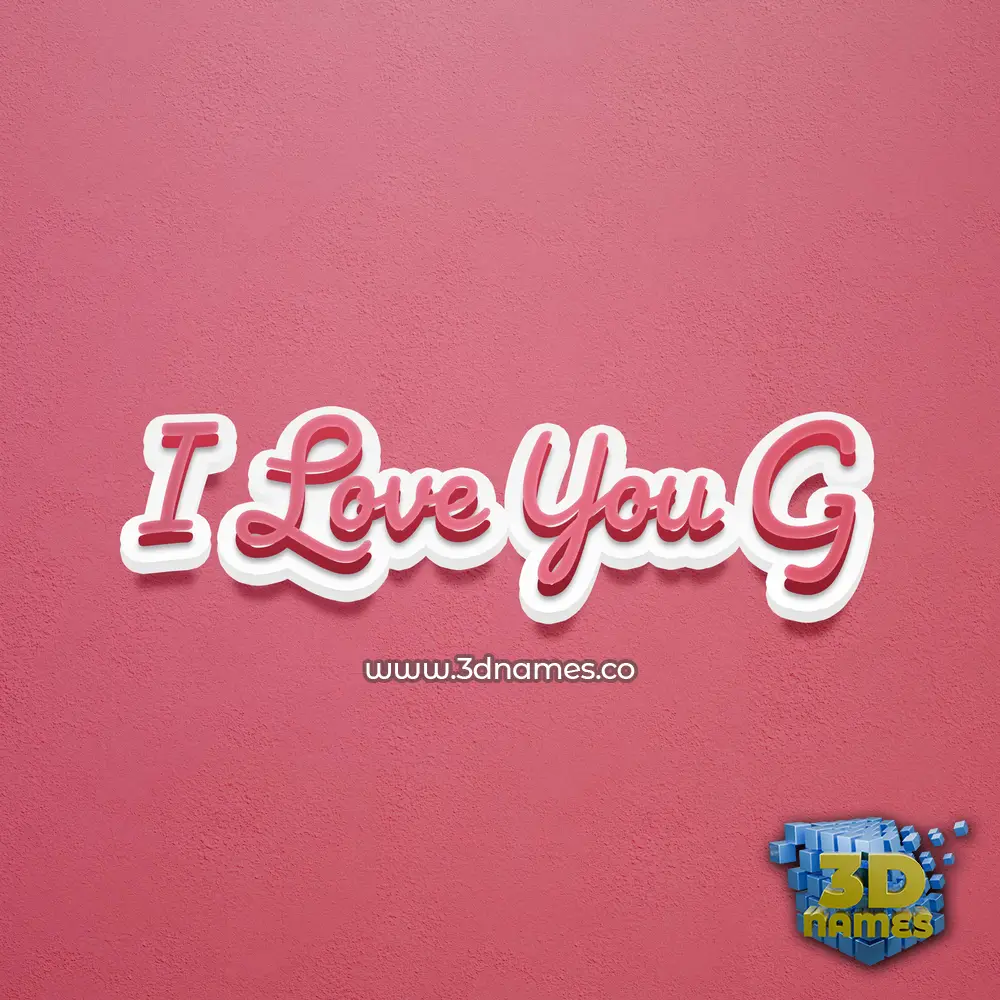 i love you g in Red Scribble style - 3D name wallpaper