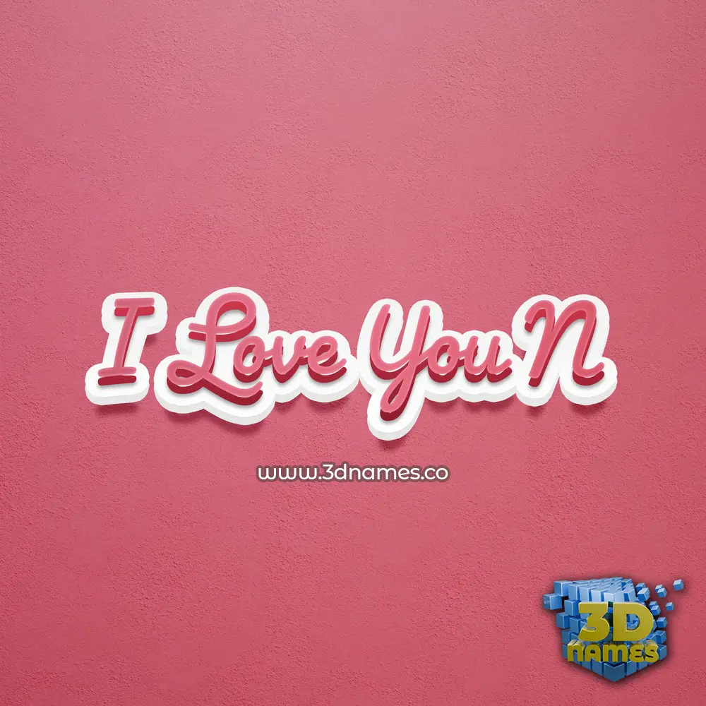 i love you n in Red Scribble style - 3D name wallpaper