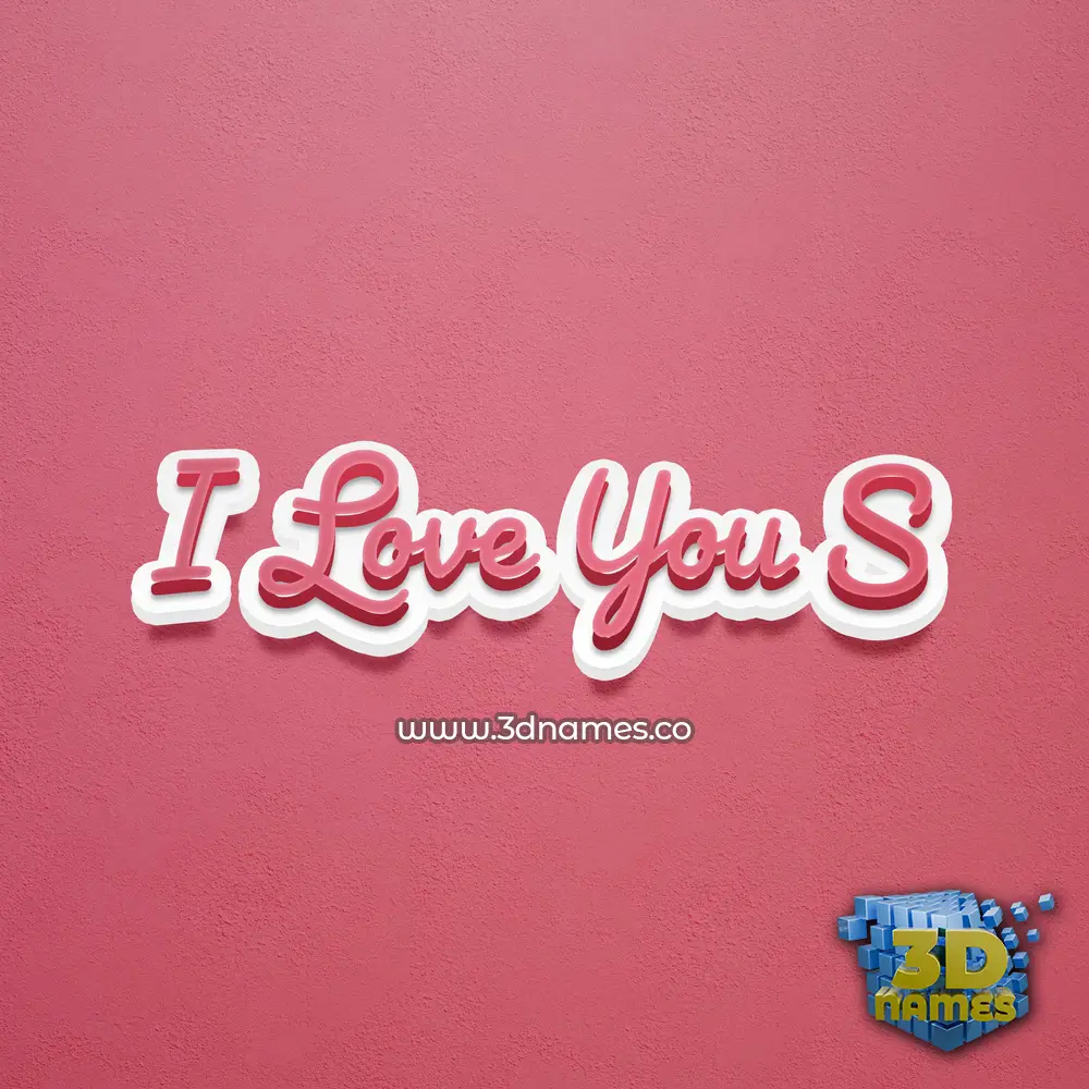 i love you s in Red Scribble style - 3D name wallpaper