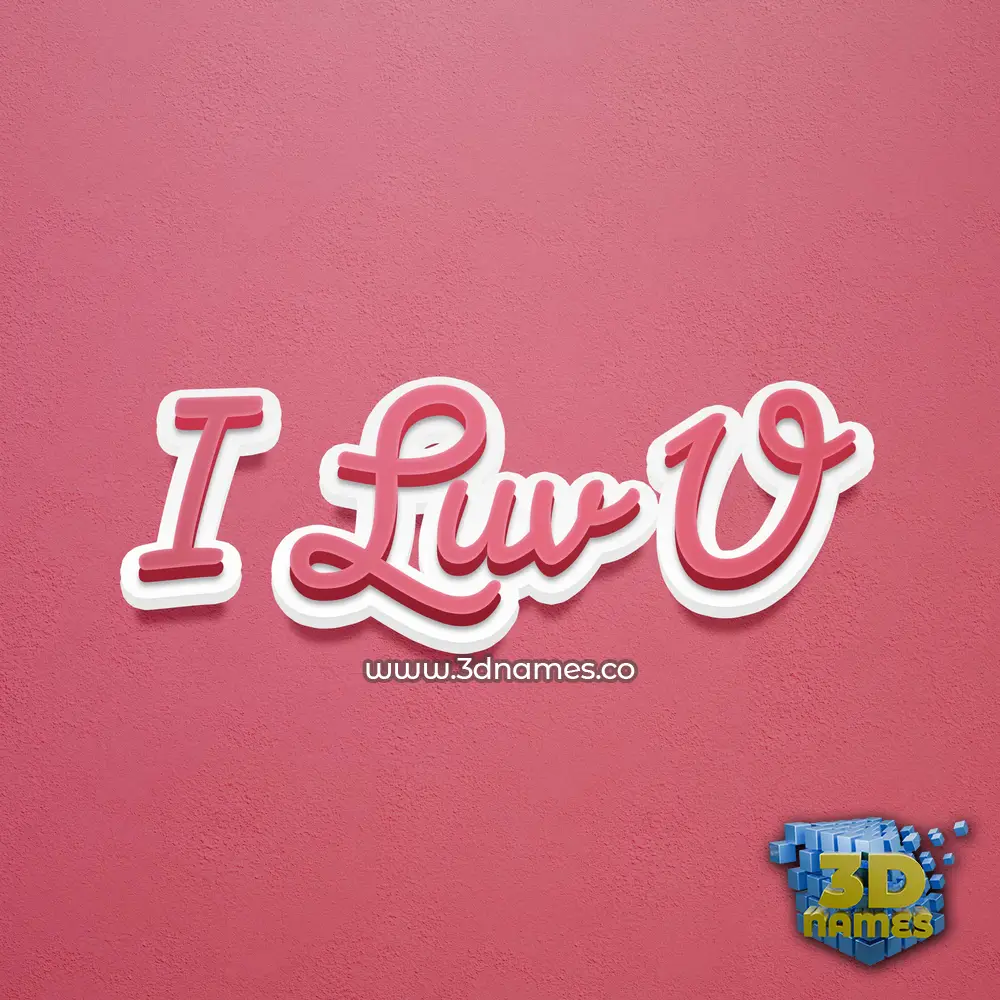 i luv u in Red Scribble style - 3D name wallpaper