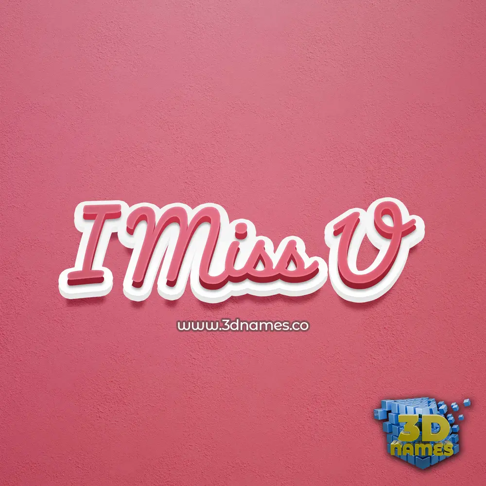 i miss u in Red Scribble style - 3D name wallpaper