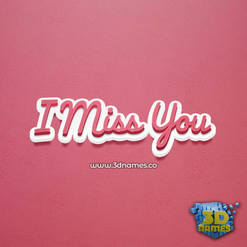 i miss you in Red Scribble style - 3D name wallpaper