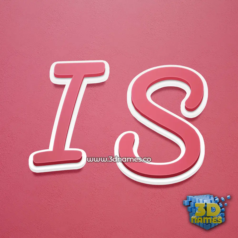 i s in Red Scribble style - 3D name wallpaper