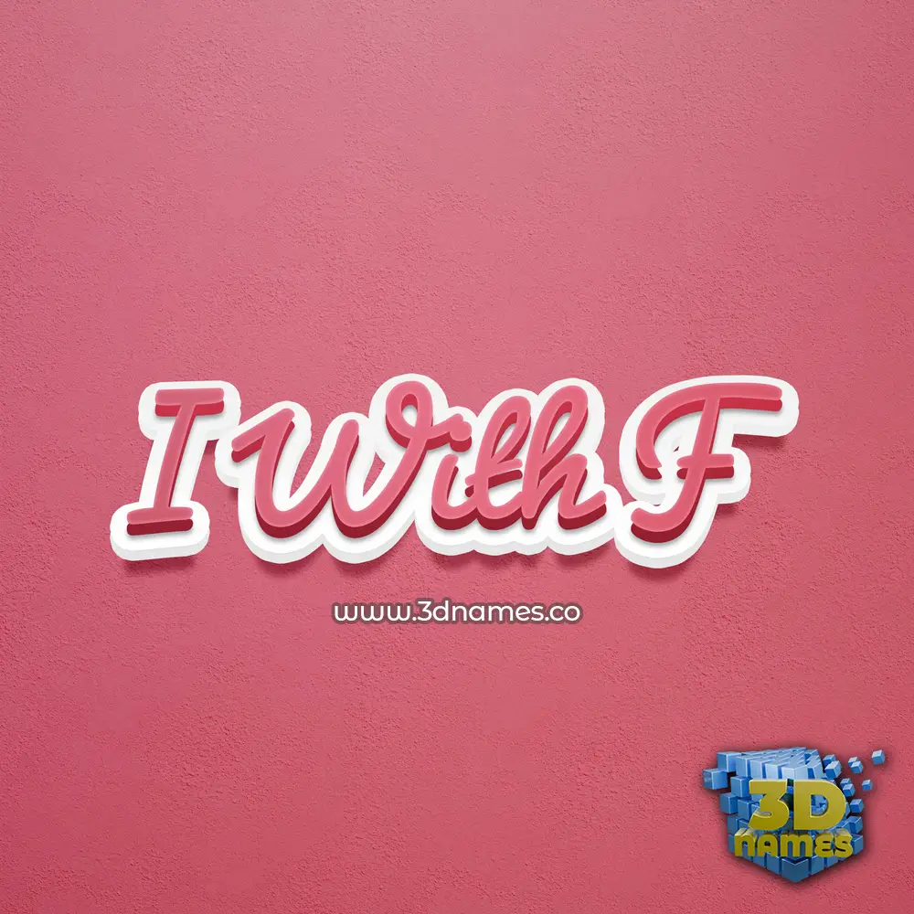 i with f in Red Scribble style - 3D name wallpaper