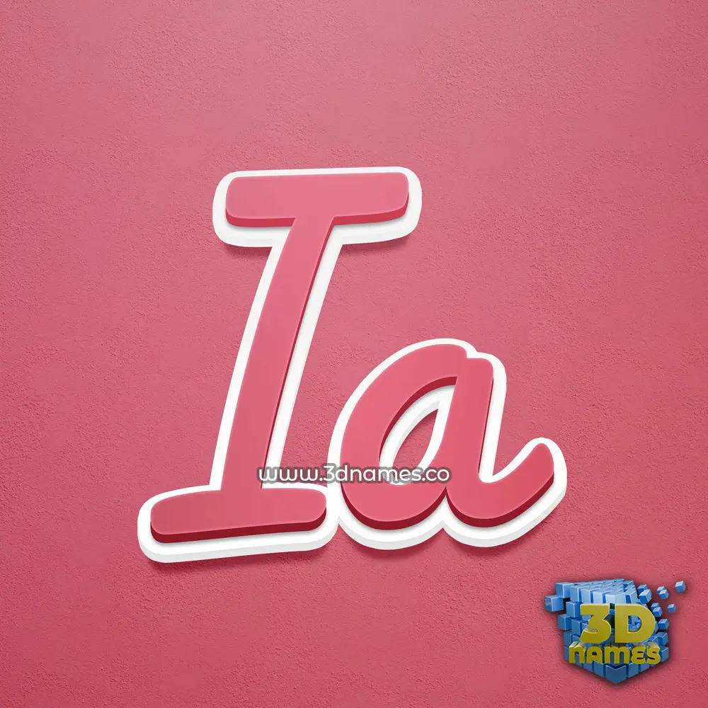 ia in Red Scribble style - 3D name wallpaper