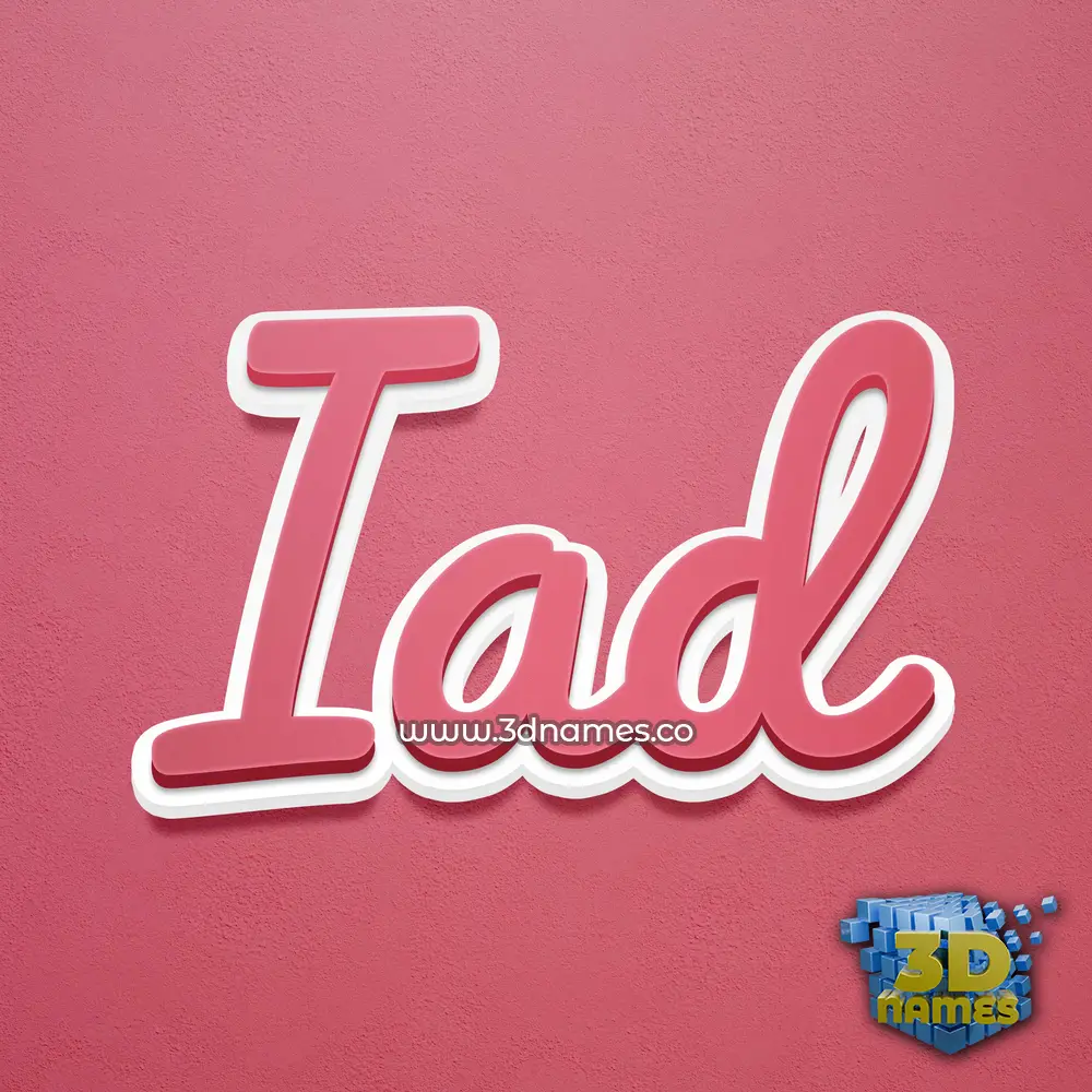iad in Red Scribble style - 3D name wallpaper
