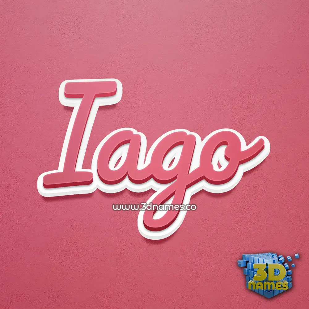 iago in Red Scribble style - 3D name wallpaper