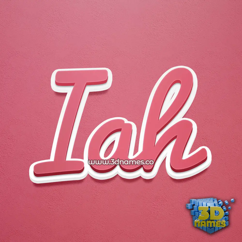 iah in Red Scribble style - 3D name wallpaper