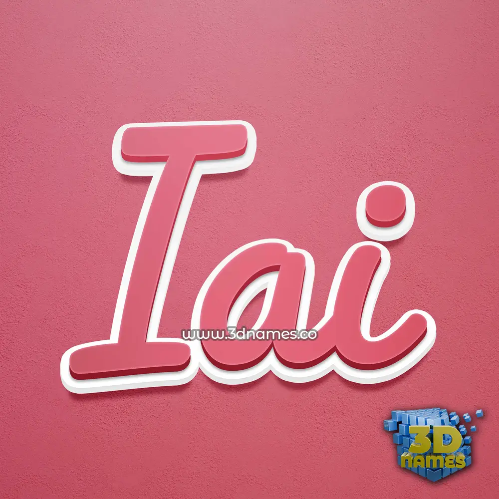 iai in Red Scribble style - 3D name wallpaper