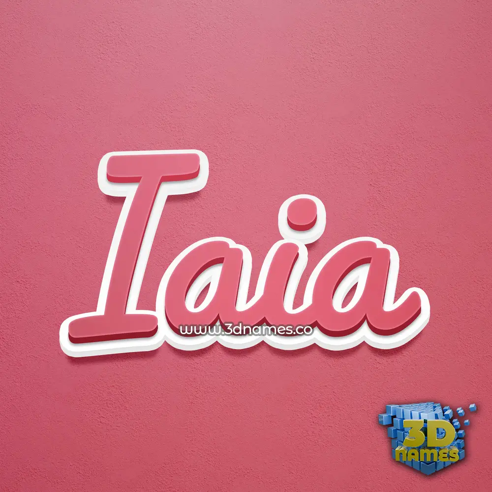 iaia in Red Scribble style - 3D name wallpaper
