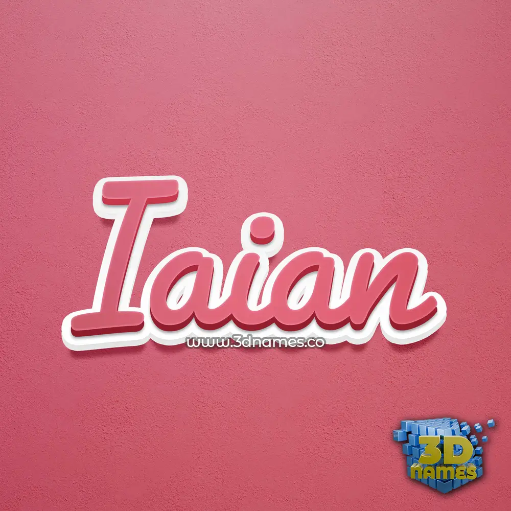 iaian in Red Scribble style - 3D name wallpaper