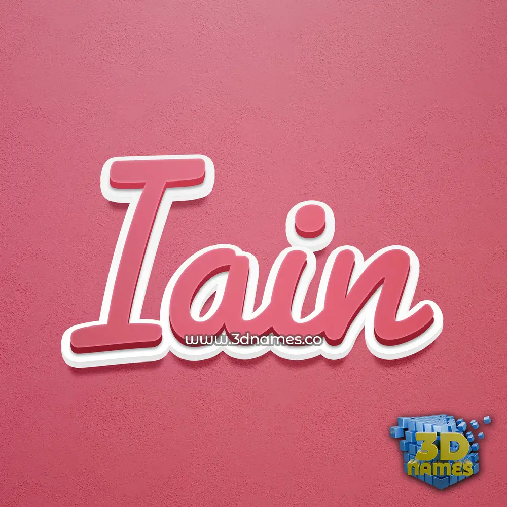 iain in Red Scribble style - 3D name wallpaper