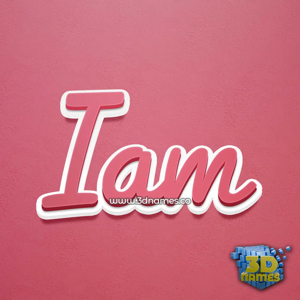 iam in Red Scribble style - 3D name wallpaper
