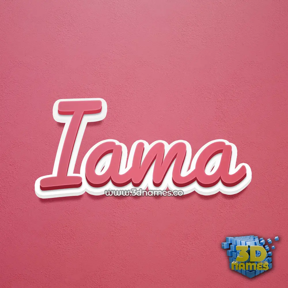 iama in Red Scribble style - 3D name wallpaper