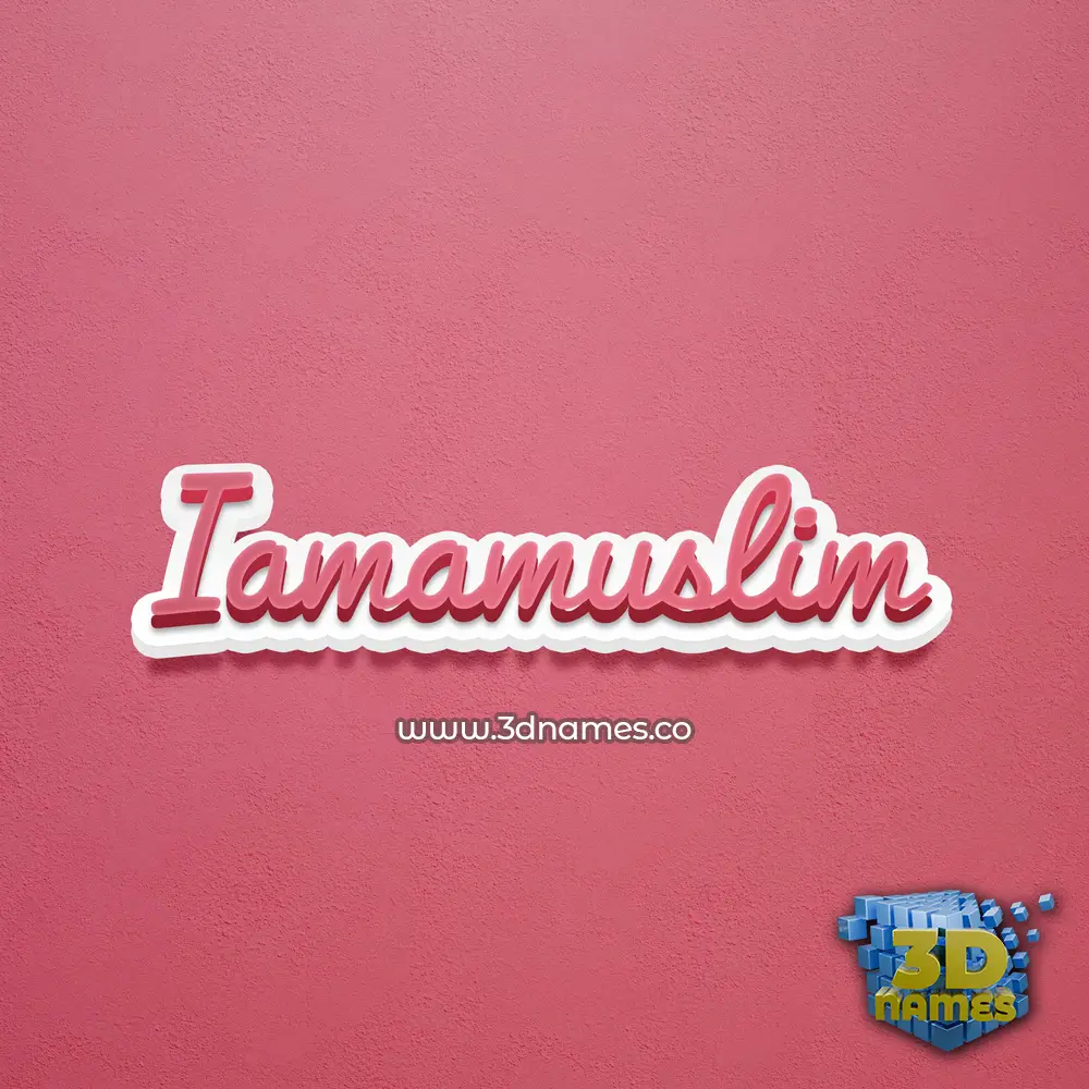 iamamuslim in Red Scribble style - 3D name wallpaper