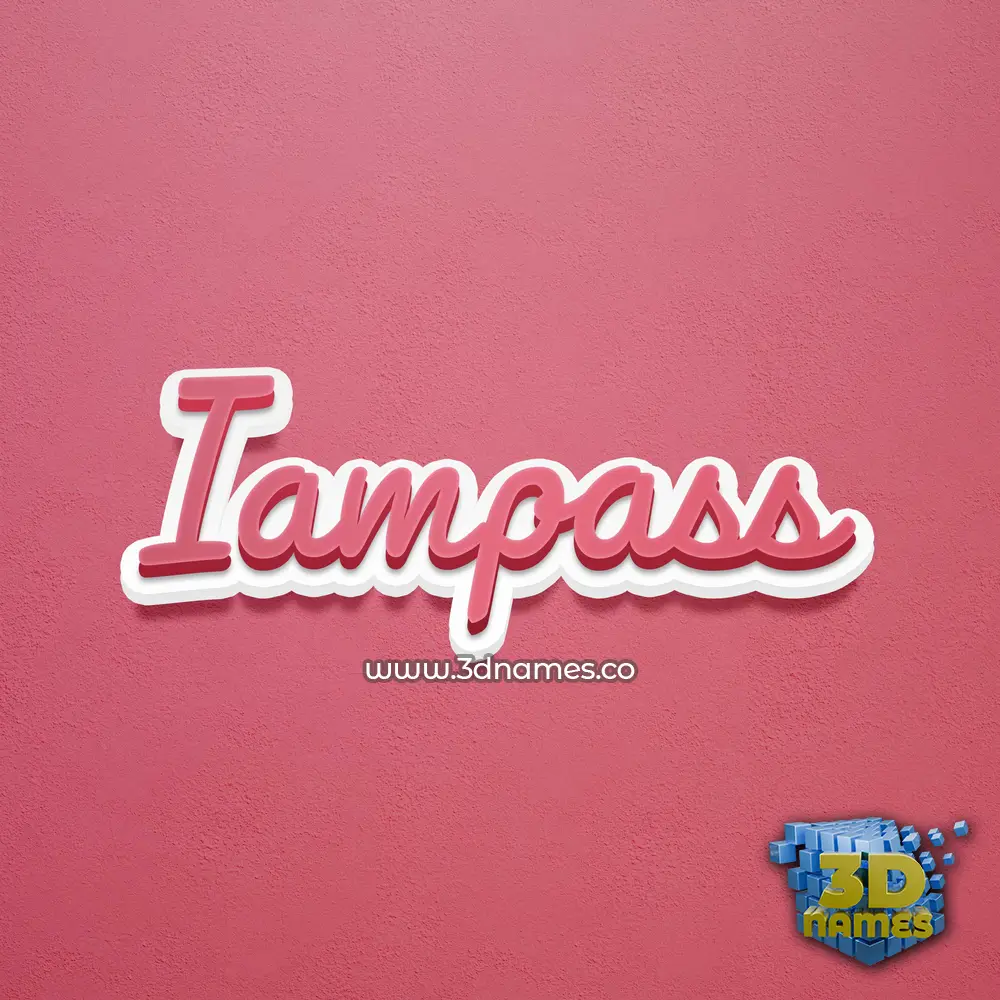 iampass in Red Scribble style - 3D name wallpaper