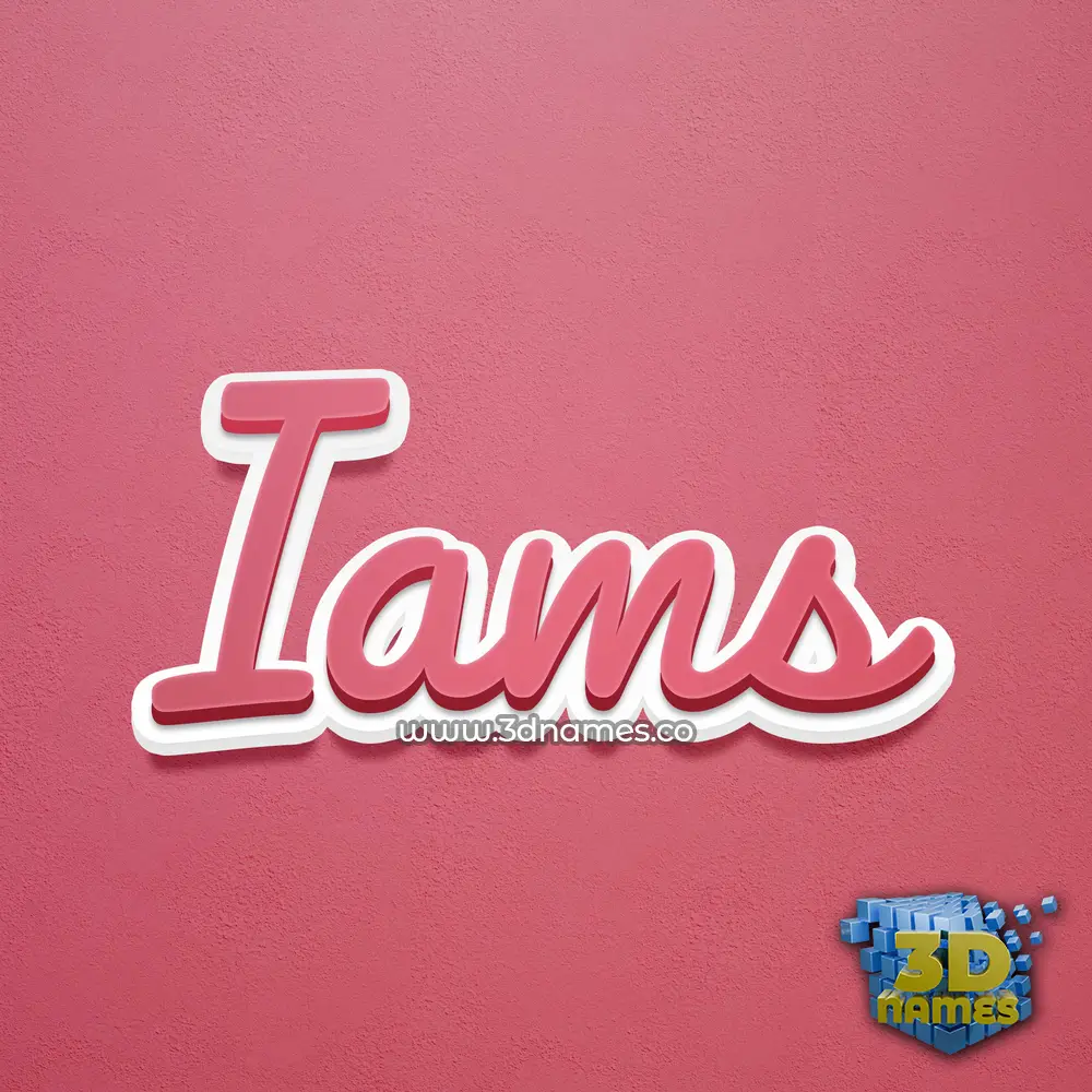 iams in Red Scribble style - 3D name wallpaper