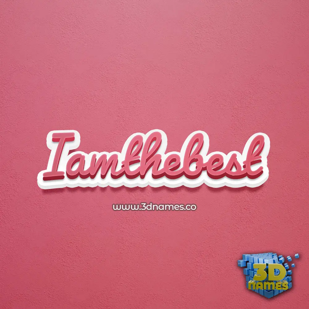 iamthebest in Red Scribble style - 3D name wallpaper