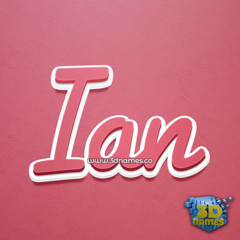 ian in Red Scribble style - 3D name wallpaper
