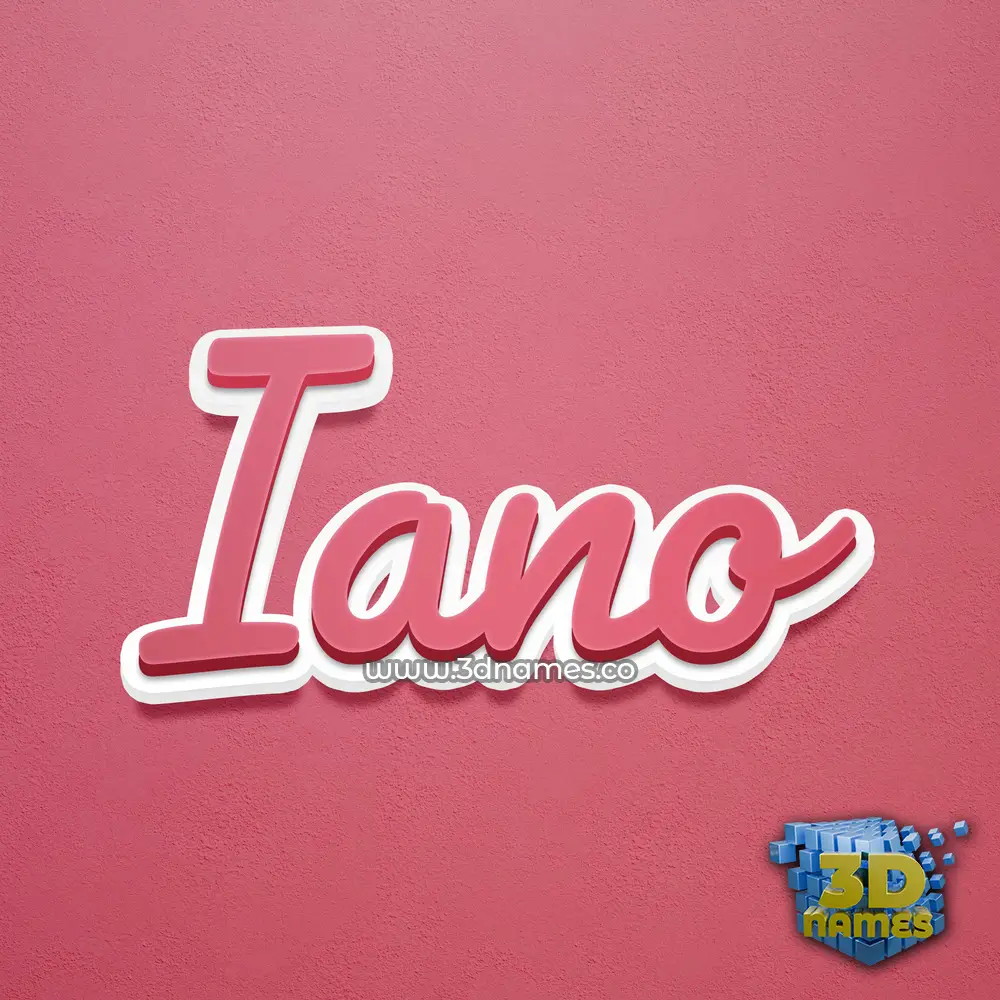 iano in Red Scribble style - 3D name wallpaper