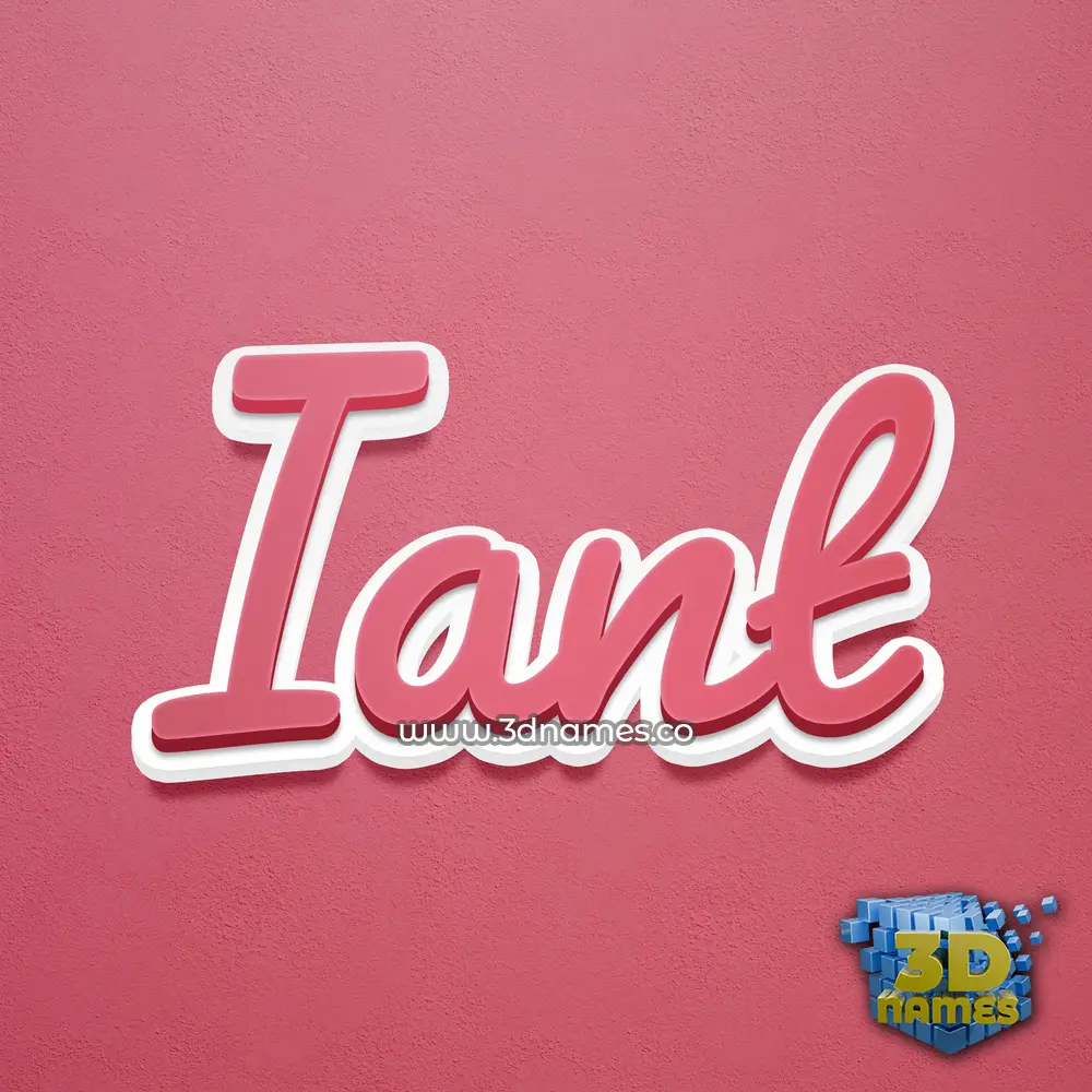 iant in Red Scribble style - 3D name wallpaper