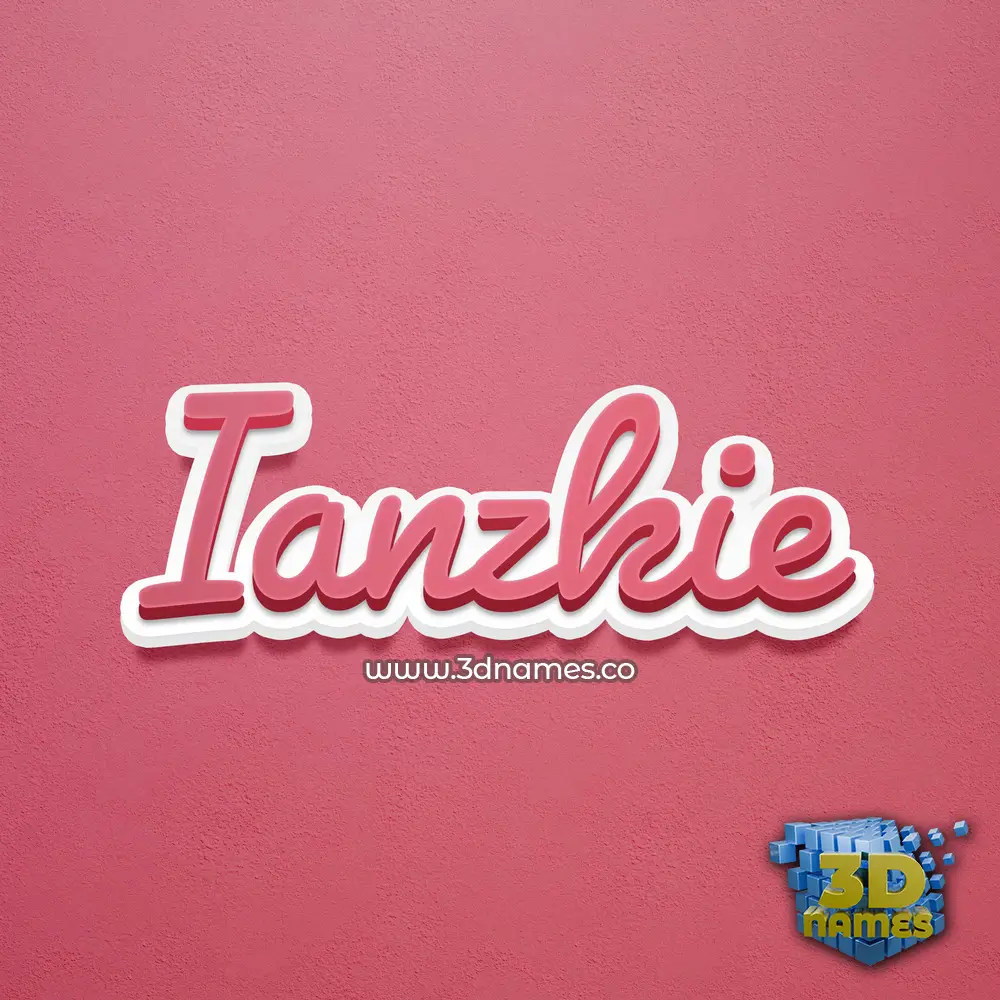 ianzkie in Red Scribble style - 3D name wallpaper
