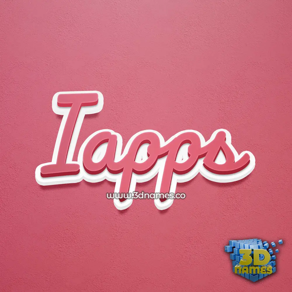 iapps in Red Scribble style - 3D name wallpaper