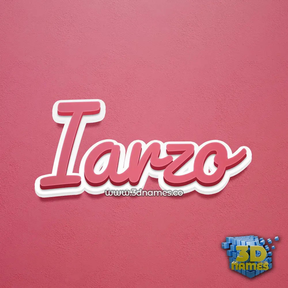 iarzo in Red Scribble style - 3D name wallpaper