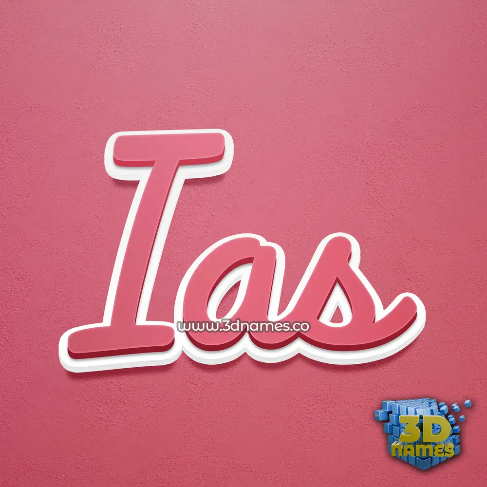 ias in Red Scribble style - 3D name wallpaper