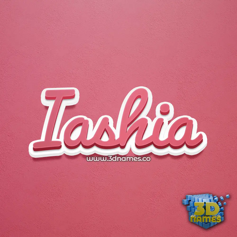 iashia in Red Scribble style - 3D name wallpaper