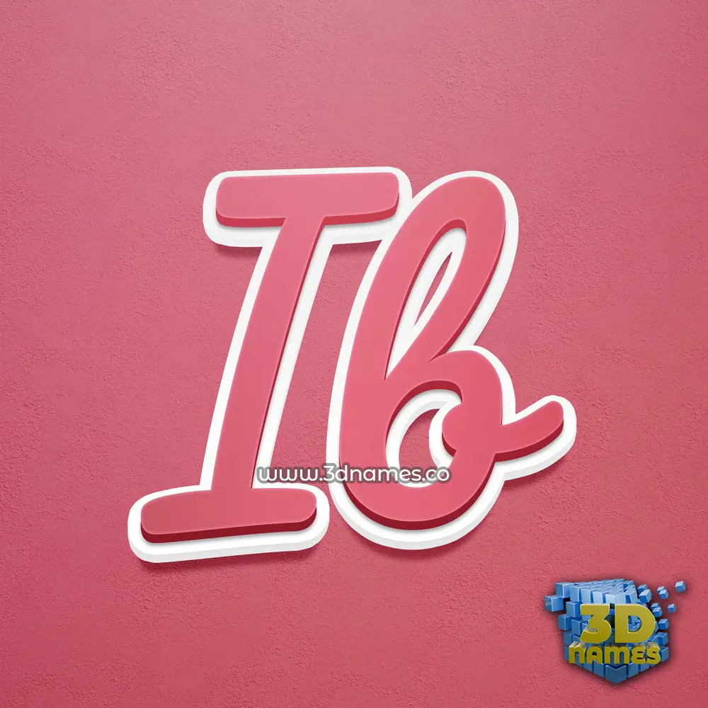 ib in Red Scribble style - 3D name wallpaper